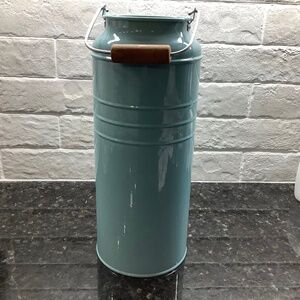 Vintage-Inspired IKEA SOCKER Metal Vase - Soft Blue